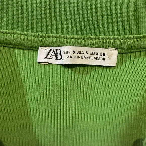 Zara Ribbed Ruched Button-Up ~ Small - Picture 9 of 10